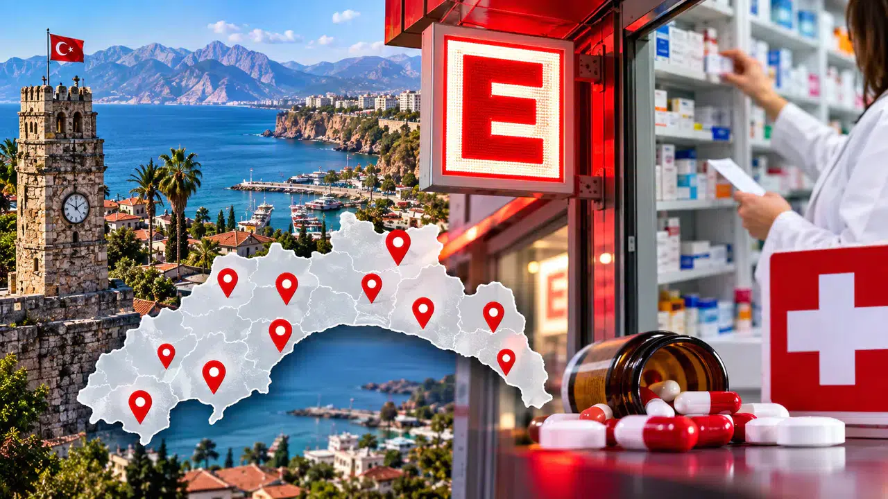 Antalya'da 19 Eylül Cuma Nöbetçi Eczaneler Listesi Açıklandı