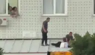 Kepez’de Cam Silerken Tenteye Düştü, İtfaiye Kurtardı