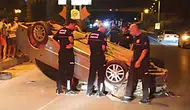 Kumluca'da Motosiklet için Manevra Yaptı, Aracıyla Takla Attı!