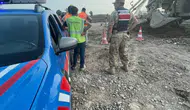 Tren Yolu Şantiyesinde Kırılan Beton Pompası İşçinin Üzerine Düştü!