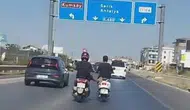 Manavgat D-400'de Ayağıyla Önündeki Motosikleti İtmeye Çalıştı