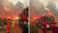 Antalya'da Alevlerin Ortasında Kalan Söndürme Ekipleri Son Anda Kurtuldu