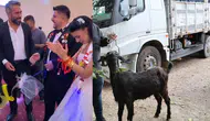 Adana'da Sıra Dışı Düğün Hediyesi: Damadın Arkadaşı Salona Keçi Getirdi!
