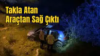 Gazipaşa’da Alkollü Sürücü Arabayla 7 Metreden Uçtu