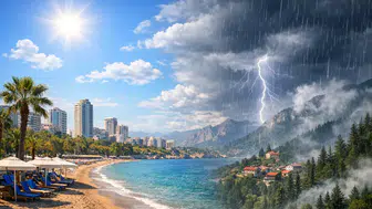 Antalya'da Hava İkiye Bölünüyor: Sahilde Güneş, İç Kesimlerde Sağanak