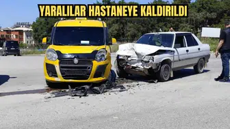 Manavgat’ta Otomobil ile Ticari Taksi Çarpıştı! 2 Kişi Yaralandı