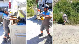 Caninin Biri Çöpe Attı, Alanya Belediyesi Temizlik Görevlisi Kurtardı