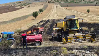 Burdur'da Hasat Sırasında Çıkan Yangın Büyümeden Söndürüldü