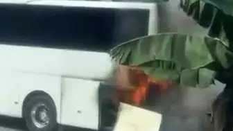 Alanya Kargıcak'ta Tur Otobüsünden Alevler Yükseldi