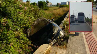 Manavgat'ta Kaldırımdaki Yayaya Çarpıp Şarampole Yuvarlandı
