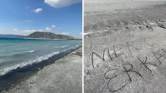 Salda Gölü'nün Ünü Dünyayı Aşan Beyaz Kumsalına İsim Kazıdılar