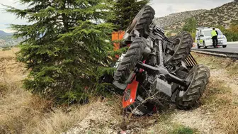 Burdur Çavdır'da Traktör Şarampole Devrildi: 1 Yaralı!