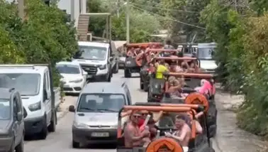Alanya'da Trafiği Tehlikeye Düşüren Safari Araçlara Ceza Yağdı
