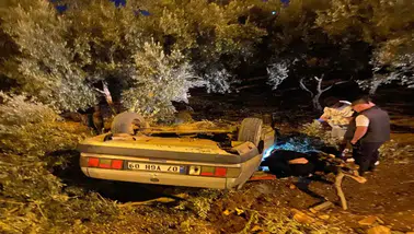 Döşemealtı'nda Otomobil Zeytin Bahçesine Uçtu: 1 Yaralı