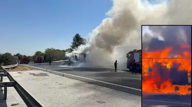 Adana’da Alev Alan TIR Trafiği Felç Etti! O Anlar Kameraya Yansıdı