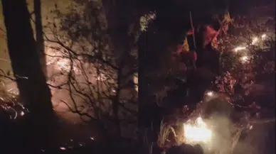 Hatay’da Yıldırımla Çıkan Yangına Karşı 11 Saatlik Seferberlik Sürüyor