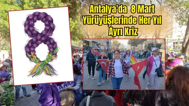 Antalya'daki 8 Mart Yürüyüşünde Saç Örgüsü Gerilimi