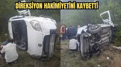 Antalya’da Feci Kazada Araç Şarampole Uçtu!