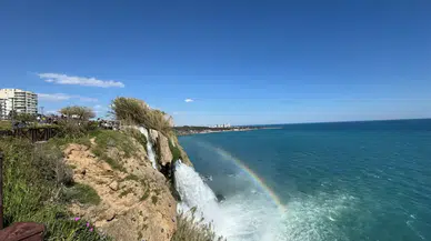 Düden Şelalesinde Nadir Görüntü Ortaya Çıktı