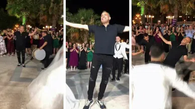 Haluk Levent depremzede çiftin düğününe katılıp oyun havası oynadı