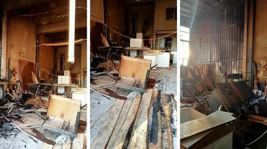 Ahşap atölyesinde yangın