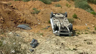 Takla atarak şarampole uçtu