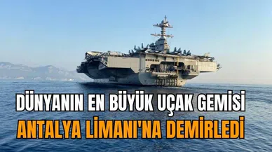 Dev uçak gemisi Liman'a demir attı