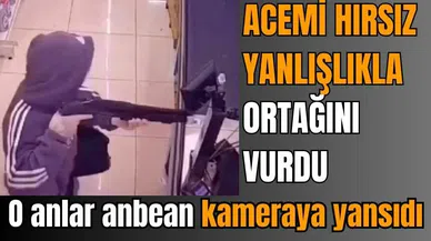 Acemi soyguncu arkadaşını vurdu