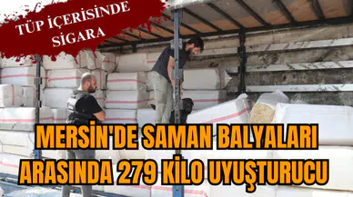 Mersin'de saman balyaları arasında 279 kilo uy*şturucu