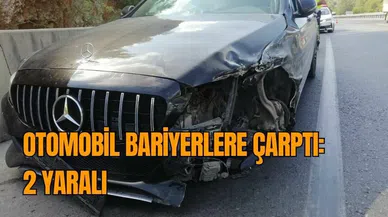 Lüks otomobil bariyerlere çarptı: 2 yaralı