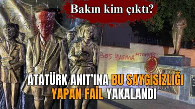 Atatürk anıtına "boş yapma Atatürk" yazan fail tutuklandı