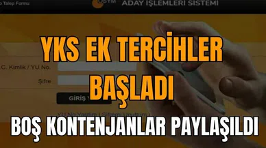 YKS ek tercihleri başladı! Boş kontenjanlar paylaşıldı