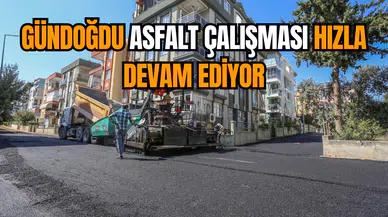 Gündoğdu asfalt çalışması hızla devam ediyor