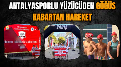Antalyasporlu yüzücüden göğüs kabartan hareket