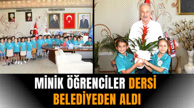 Minik öğrenciler dersi belediyeden aldı