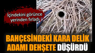 Bahçesindeki kara delik adamı dehşete düşürdü