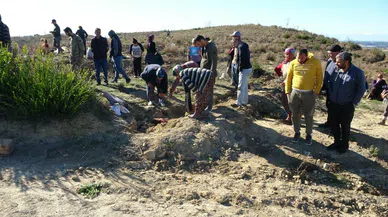 ÖLEN YAVRU KÖPEĞİ İŞÇİLER GÖMDÜ