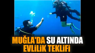Muğla'da su altında evlilik teklifi