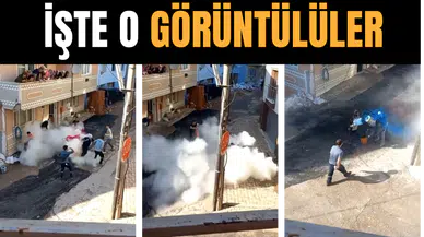 Bursa'da damat yangın tüpüyle karşılandı