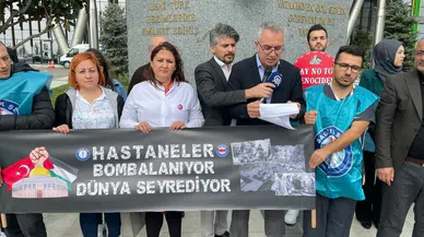 Sağlık çalışanları protesto etti!