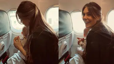 Aslı Enver 5 aylık kızı Elay'ı paylaştı! Kızının uçaktaki halleri gündem oldu