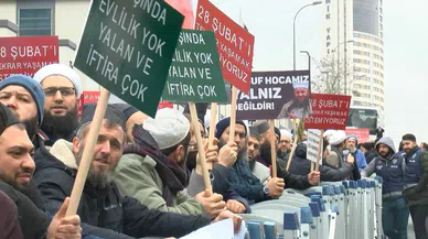 ‘UTANÇ DAVASI’NDA MÜRİTLER SLOGAN ATTI