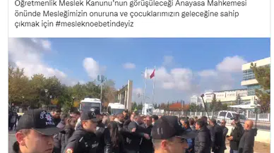 Eğitim İş Genel Başkanı ÖMK'nın iptalinin görüşüleceği AYM önünde Gözaltına Alındı.