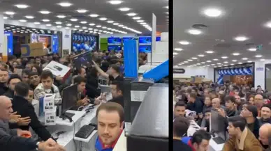 Mağaza açılışında izdiham! Birbirlerini eziyorlardı