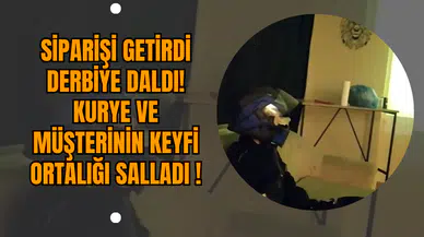 Siparişi Getirdi Derbiye Daldı! Kurye ve Müşterinin Keyfi Ortalığı Salladı!