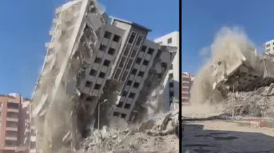 Hatay İskenderun'da 15 katlı bina böyle yıkıldı