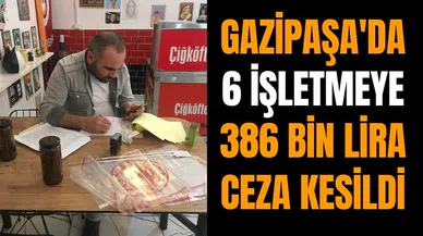 Gazipaşa'da 6 işletmeye 386 bin lira ceza kesildi