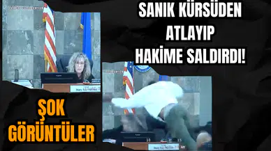 ABD'de tahliyesini reddeden hakime saldırdı! Mahkemede şok görüntüler