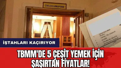 TBMM'de 5 yemek için şaşırtan fiyatlar! İştahları kaçırıyor