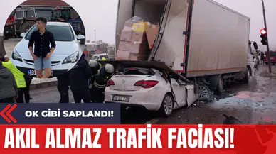 Akıl Almaz Trafik Faciası! Ok Gibi Saplandı